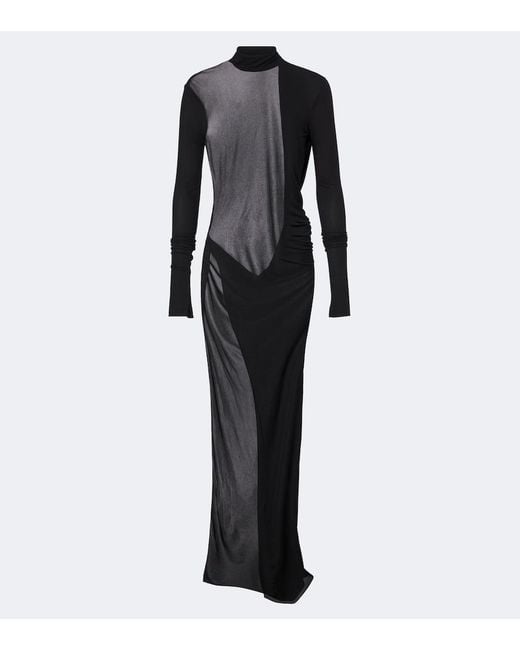 Gucci Black Open-Back Crepe Jersey Maxi Dress