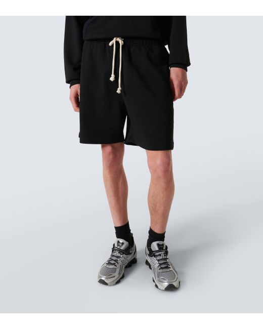 Acne Black Cotton Fleece Shorts for men