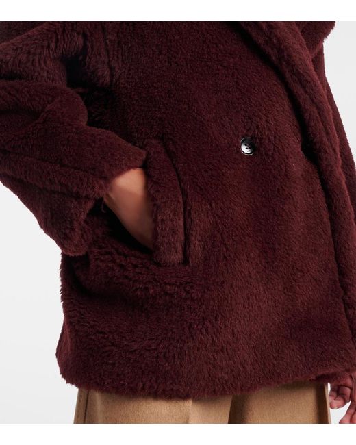 Max Mara Red Olga Apaca, Wool And Silk Peacoat