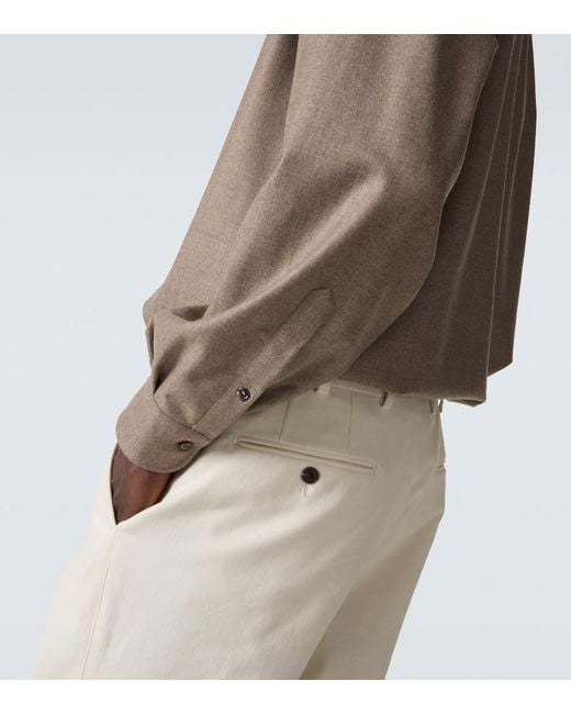 Loro Piana Brown Franco Virgin Wool Shirt for men