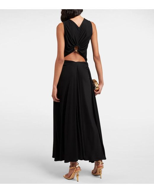 Bottega Veneta Black Knot Jersey Maxi Dress