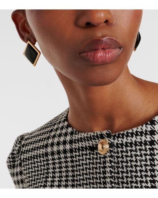 Self-Portrait Blue Enamel-Plated Earrings