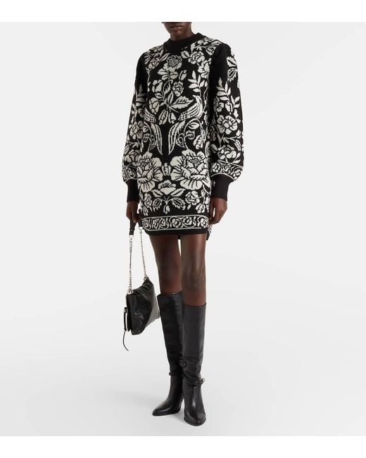 Farm Rio Black Cashew And Birds Minidress