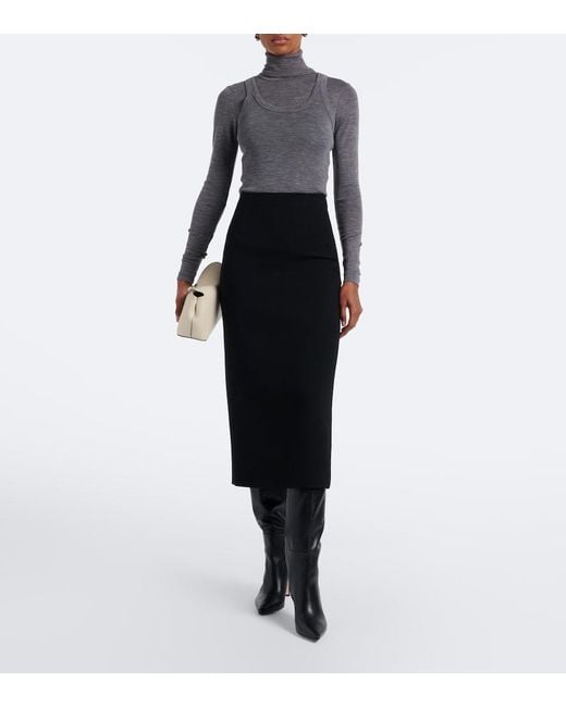 Rohe Gray Wool Jersey Turtleneck Top