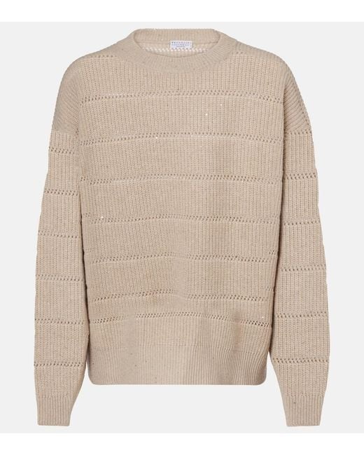 Pullover di Brunello Cucinelli in Natural