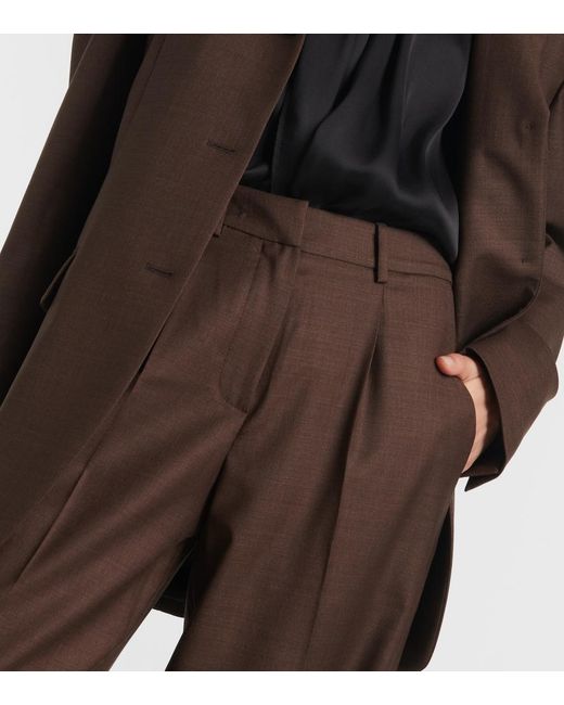Magda Butrym Brown Wool Wide-Leg Pants