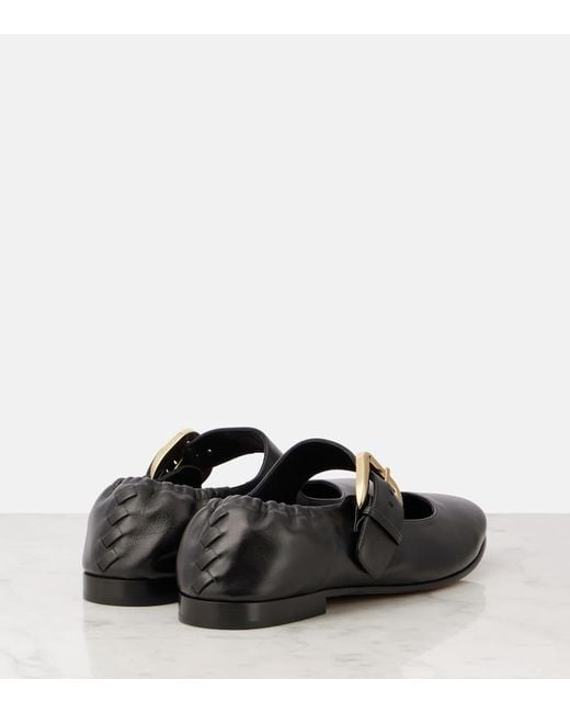 Bottega Veneta Black Astaire Mary Jane Ballerinas