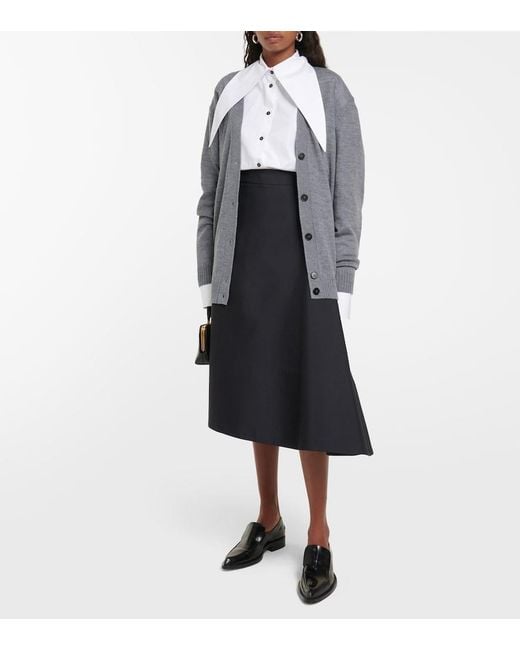 Jil Sander Gray Wool Cardigan