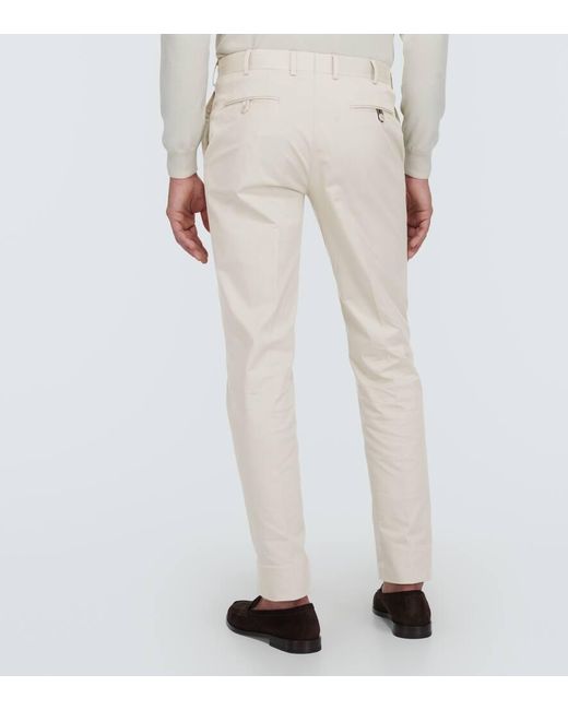 Pantalones chinos Pienza de gabardina Brioni de hombre de color Natural