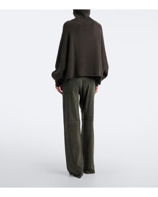 Stouls Gray Mytheo Suede Wide-Leg Pants