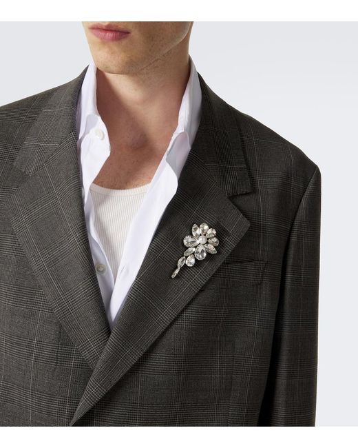 Simone Rocha Black Checked Embellished Wool Blazer for men