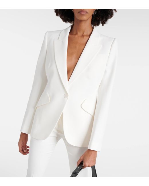 Alexander McQueen White Crepe Blazer