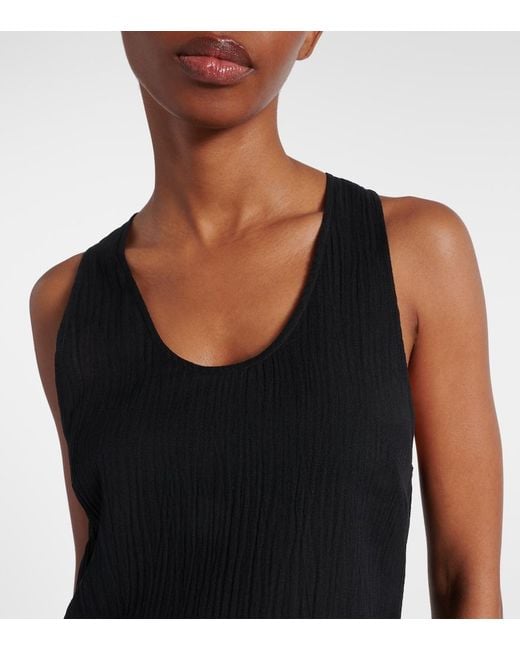 Totême Black Semi-Sheer Cotton And Silk Maxi Dress
