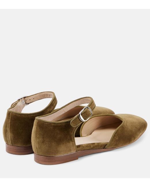Le Monde Beryl Brown Velvet Flats