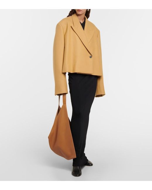 Khaite Natural Raymond Cropped Wool-Blend Jacket