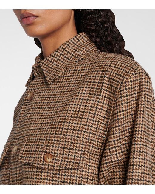 Saint Laurent Multicolor Puppytooth Wool Blend Overshirt