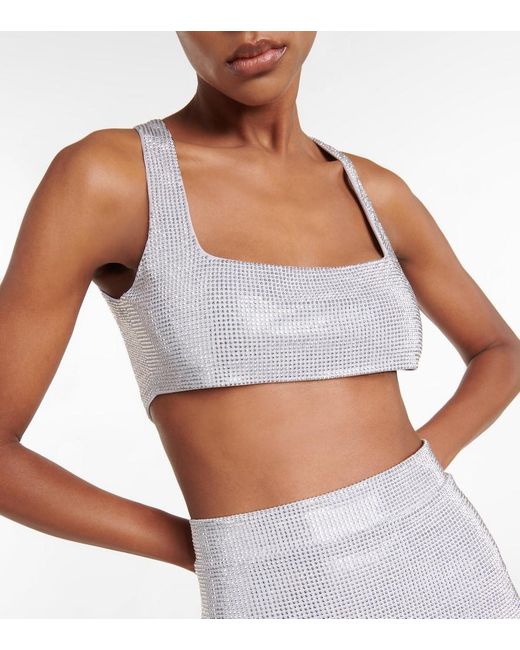Balmain White Embellished Bralette