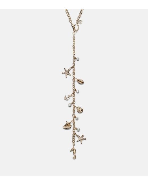 Sydney Evan White 14Kt Charm Necklace With Diamonds And Pearls