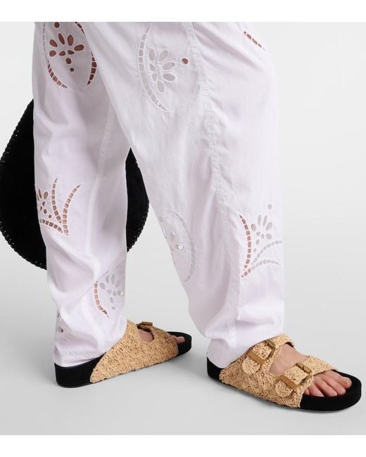 Isabel Marant White Hectorina Broderie Anglaise Wide-Leg Pants