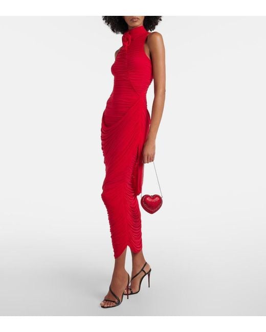 Judith Leiber Red L'Amour Petit Cour Embellished Clutch