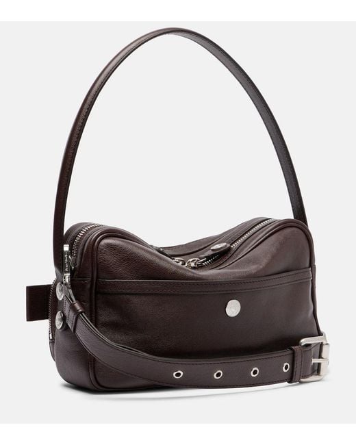 Bolso Al Hombro Camero Party De Piel Acne de color Black