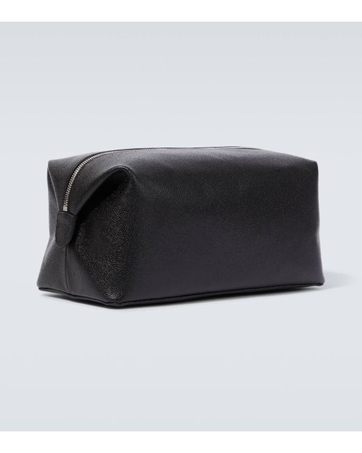 AMI Black Logo Leather Toiletry Bag for men