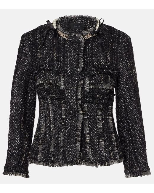 Simone Rocha Black Verzierte Jacke Aus Tweed