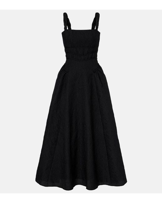 Rachel Gilbert Black Sophia Jacquard Maxi Dress