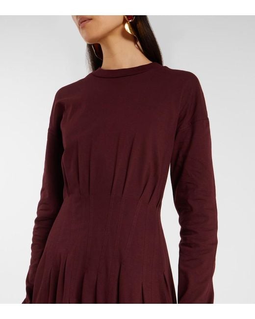 Plan C Purple Cotton Midi Dress