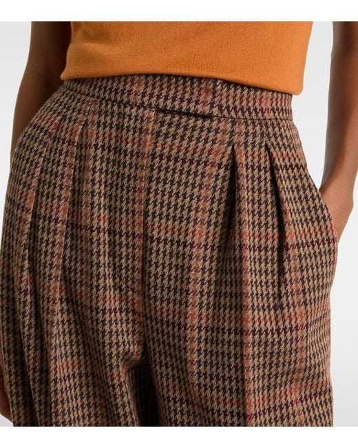 Max Mara Brown Seggio Wool And Cotton Jersey Wide-Leg Pants