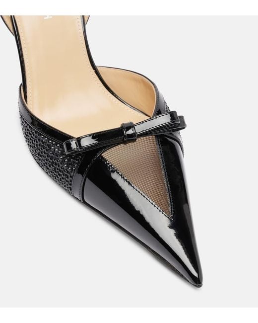 Mach & Mach Black Slingback-Pumps Triangle 85 Aus Leder