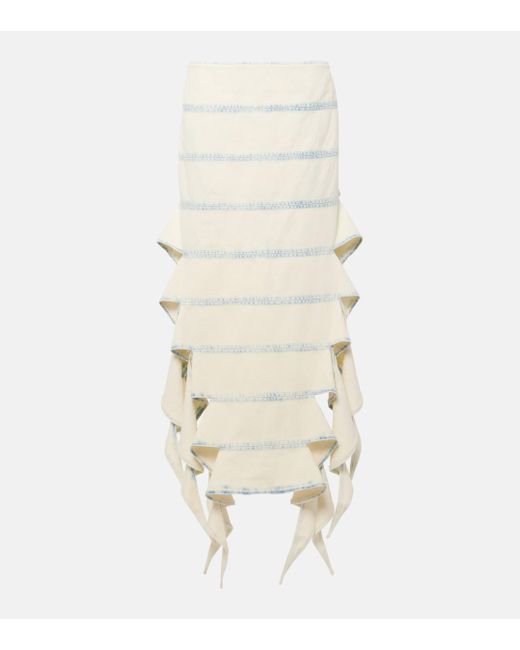 Y. Project Natural Bug Asymmetric Denim Midi Skirt