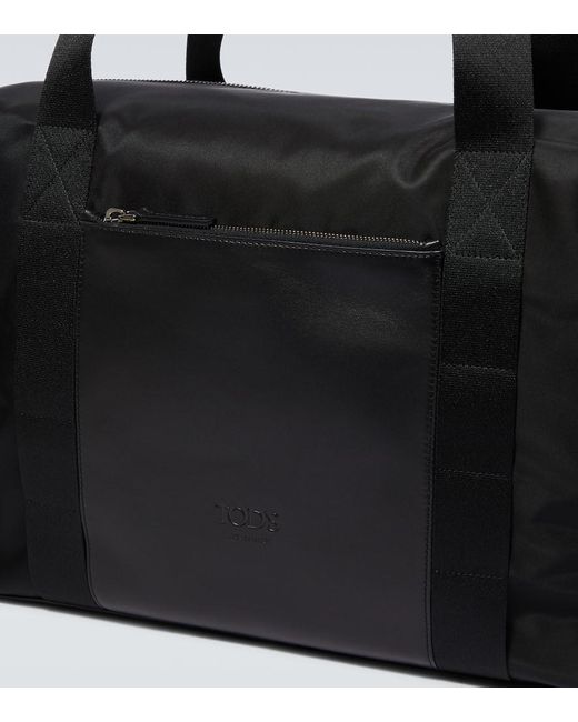 Tod's Black Large Leather-trimmed Duffel Bag for men