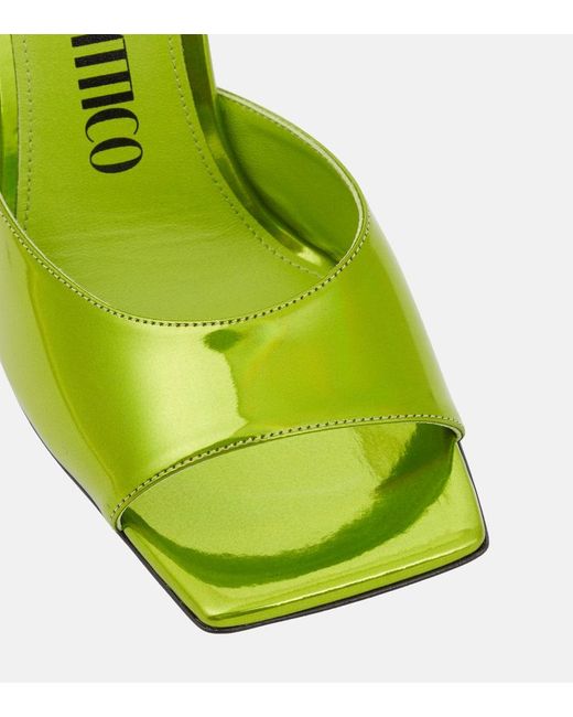 The Attico Green Devon Faux Leather Mules
