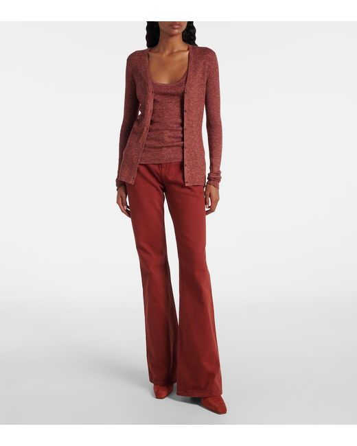 Gabriela Hearst Red Ankle Boots Luke Aus Veloursleder
