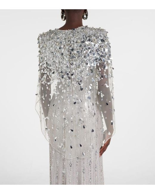 Jenny Packham White Robe Nettie Aus Tuell Mit Pailletten