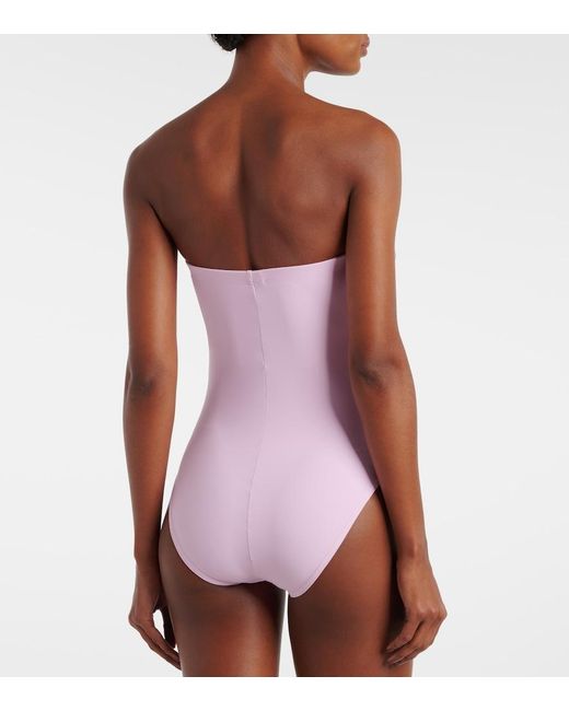Karla Colletto Pink Floral Bandeau Swimsuit