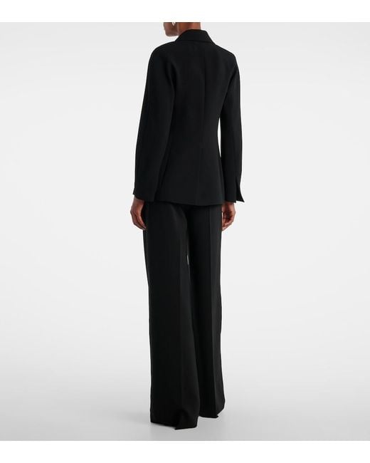 Max Mara Black Draped Cady Wrap Jacket