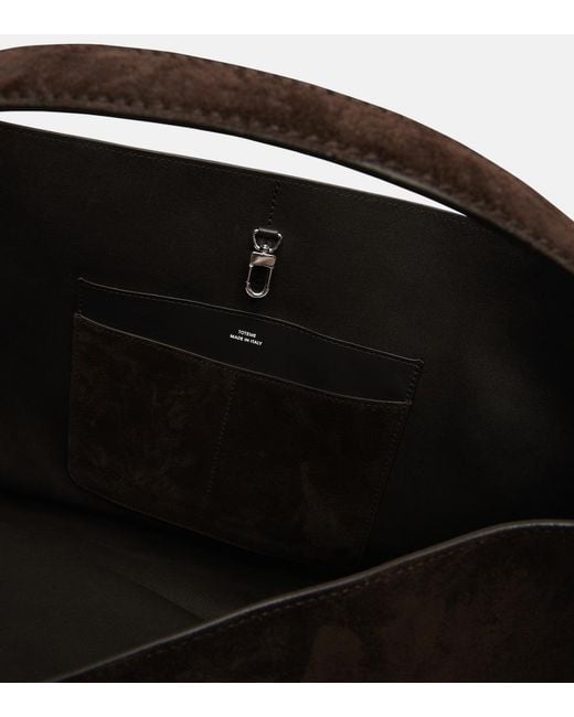 Totême Black Belted Large Suede Tote Bag