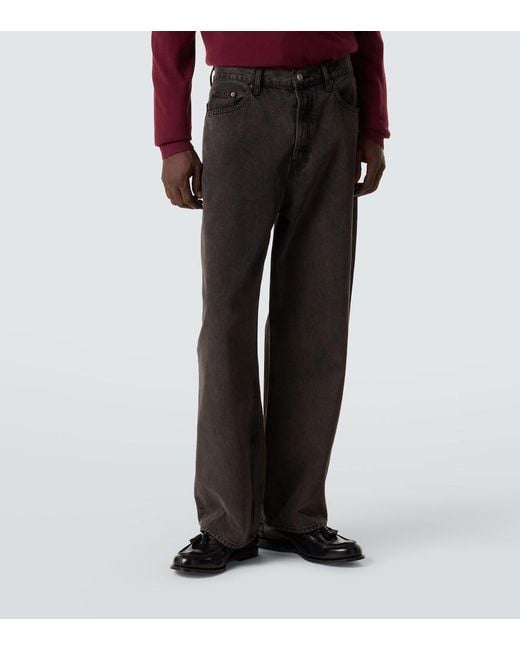 FRAME Black Baggy Jean High-Rise Straight Jeans for men