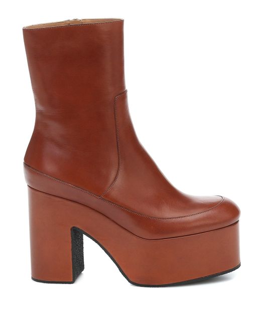 dries van noten leather platform ankle boots