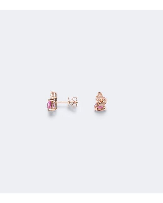 SHAY Pink 18Kt Rose Earrings With Sapphires And Diamonds