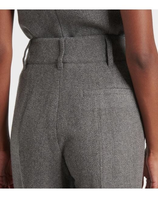 Gabriela Hearst Gray Rhein High-Rise Wool And Cashmere Flared Pants