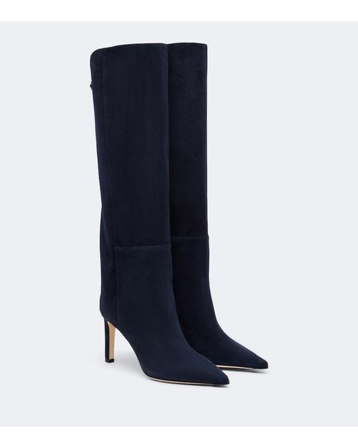Jimmy Choo Blue Alizze Suede Knee-High Boots
