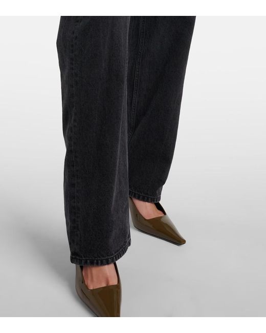 Jean Ample A Taille Haute Saint Laurent en coloris Black