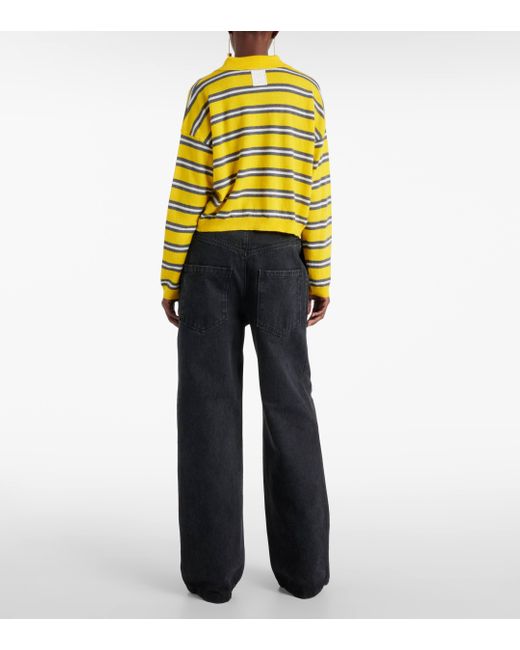 Loewe Yellow Stripe-pattern Long-sleeve Wool Jumper