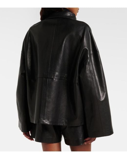 Nour Hammour Black Park Leather Jacket