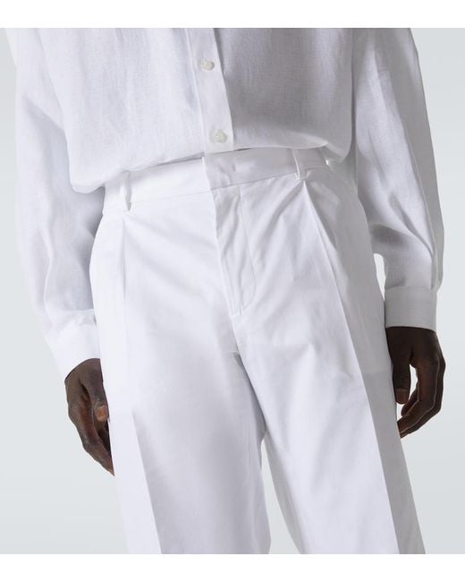 Dolce & Gabbana White Cotton Chinos for men