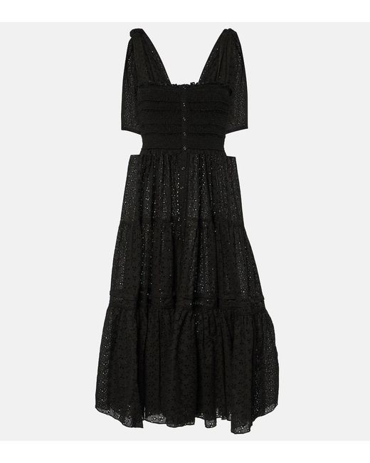 Poupette Black Triny Cotton Midi Dress
