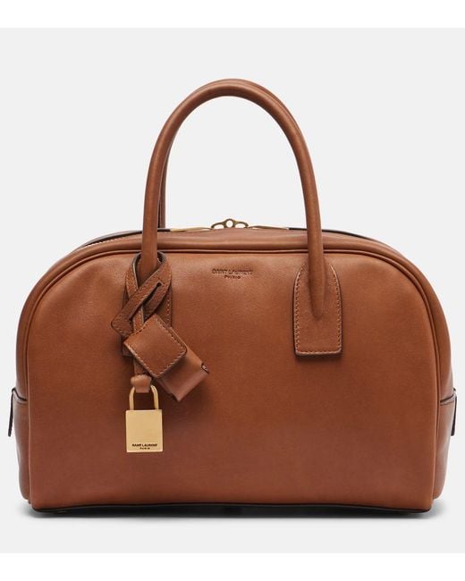 Saint Laurent Brown Sac De Jour Boston Small Leather Tote Bag